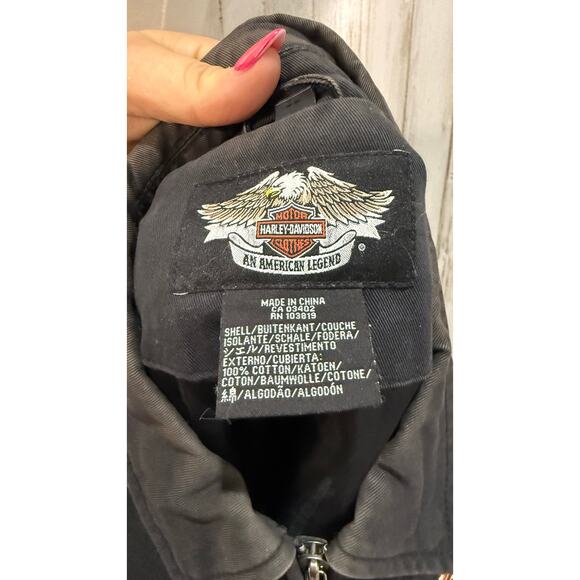 Harley-Davidson Women's Motorcycle Jacket Black/Orange‎ Size Small Racing Style - Picture 5 of 5